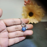 Natural Kyanite Necklace Butterfly Pendant Sterling Silver Adjustable Chain Genuine Kyanite