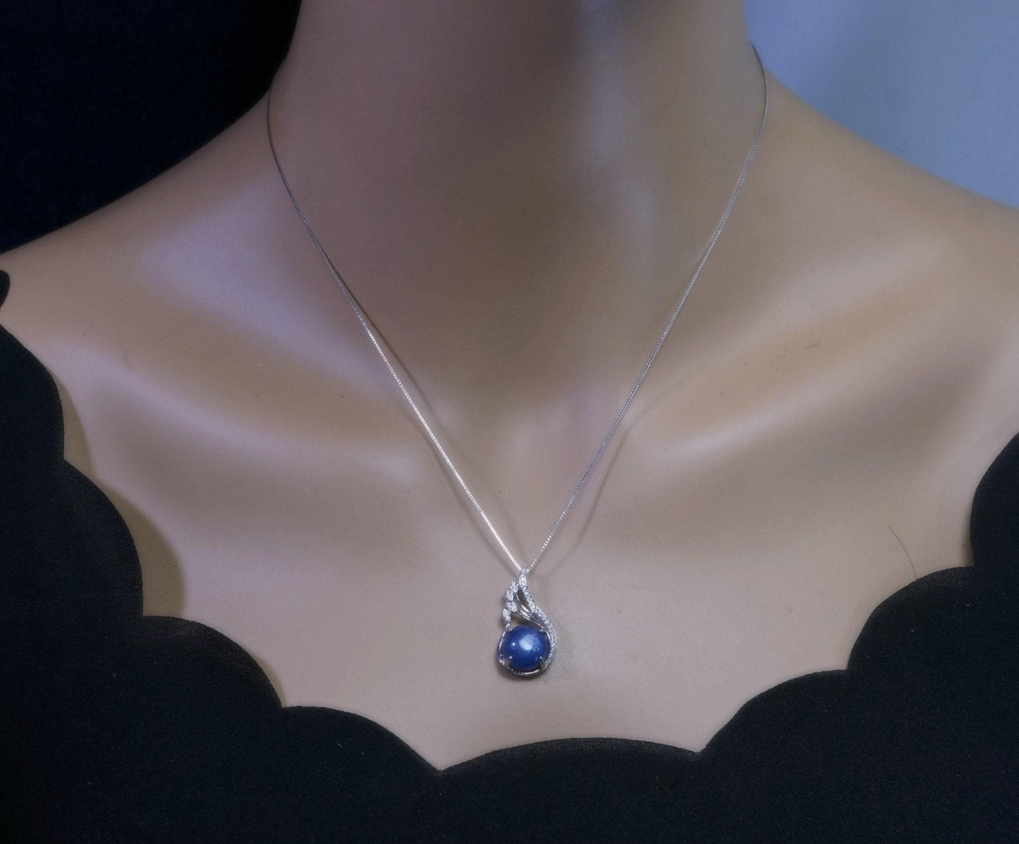 Kyanite Necklace Full 925 Sterling Silver Peacock Phoenix Pendant