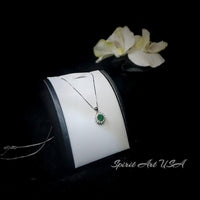 Tiny Green Emerald Necklace Sterling Silver Gemstone Sunflower 0.85 CT Minimalist 036