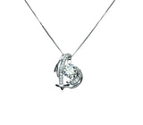 Angel Wing Genuine Moissanite Gemstone Necklace - GRA Certificate Round Cut Moissanite Gemstone Jewelry Pendant 1 CT 6.5 MM D color #887