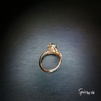 Teardrop Emerald Crown Ring Adjustable Rose Gold Sterling Silver Royal Green Gemstone Solitaire Statement Mult-stone Promise J Ring 1056