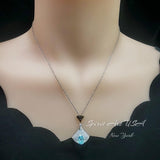 Brilliant Blue Aquamarine Necklace - 18KGP & Sterling Silver - Gemstone Drop 3 CT Blue Aquamarine Jewelry #857