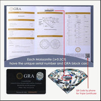 Genuine Moissanite Gemstone Necklace - GRA Certificate Gemstone Jewelry Round Cut Rose FlowerJewelry #792