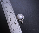 Large Freshwater Pearl Necklace - 925 Sterling Silver Bridal Pearl Necklace - Princess Diana Style Box Chain Halo White Pearl #208