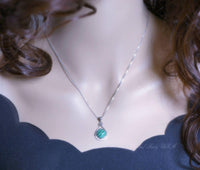 Natural Malachite Necklace, Rose Gold 925 Sterling Silver Genuine Green Malachite Pendant Green Gemstone #205