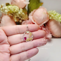 Unique Style Tiny Ruby Necklace - 18kGP Sterling Silver Artistic Poetic Ruby Pendant #292