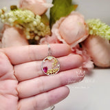 Unique Style Tiny Ruby Necklace - 18kGP Sterling Silver Artistic Poetic Ruby Pendant #292