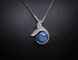 Dainty Natural Blue Kyanite Necklace - Sterling Silver Mermaid Pendant Throat Chakra Healing
