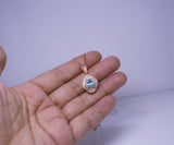 Aquamarine Necklace - 18KGP @ Sterling Silver - Blue Aquamarine Jewelry Rose gold Spiritual flower petal Pendant #500