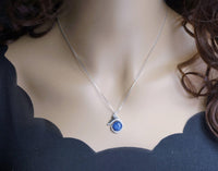 Dainty Natural Blue Kyanite Necklace - Sterling Silver Mermaid Pendant Throat Chakra Healing