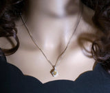 Sterling Silver Natural Citrine Necklace 1.5 CT Genuine Pendant Diamond Halo White Gold plated Dainty Royal Luxury 1073