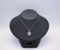 Tanzanite Necklace - 18k Rose gold coated Sterling Silver - Dainty Lab Created Tanzanite Jewelry - December Birthstone #536