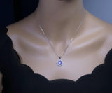 Genuine Amethyst Necklace Sterling Silver Sim Gemstone Flower White Gold Coated Natural Purple Gemstone February Birthstone Jewelry #456