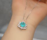 Paraiba Necklace - 18kgp @ Sterling Silver - Gemstone Star of Star Blue Paraiba Tourmaline Pendant #201