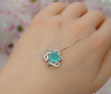 Paraiba Necklace - 18kgp @ Sterling Silver - Gemstone Star of Star Blue Paraiba Tourmaline Pendant #201