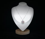 Amethyst Necklace - 7 Chakra Pendant - 18KGP @ Sterling Silver - Genuine Natural Amethyst Jewelry - Flower Of Life Yoga Necklace #464