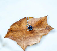 Sapphire Necklace Sterling Silver Swan Jewelry - 18KGP 1.8 ct Round Blue Sapphire Pendant - Simple September Birthstone Bird Lover #157