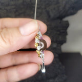 Black Pearl Necklace - 18KGP - Sterling Silver with Gold Sun Sunflower Style - Genuine Black Pearl Jewelry #742
