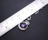 Amethyst Necklace Sterling Silver - Genuine Dangle February Birthstone Mini Butterfly Natural Amethyst Jewelry Pendant 1037
