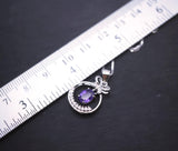 Amethyst Necklace Sterling Silver - Genuine Dangle February Birthstone Mini Butterfly Natural Amethyst Jewelry Pendant 1037