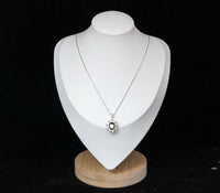 Large Tanzanite Necklace Gemstone Lotus Solitaire 3 CT Blue Gemstone Pendant December Birthstone White Gold plated #712
