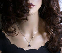 Natural Amethyst Necklace Sterling Silver - Grenuine Teardrop Amethyst Jewelry - February Birthstone 1063