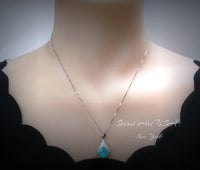 Rhombic Style Large Paraiba Necklace - Sterling Silver 18KGP - Gemstone Cushion Cut Paraiba Tourmaline Pendant - blue gemstone #397