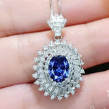 Tanzanite Necklace - 925 Sterling Silver Gemstone Spiral Swirl Gorgeous Lab created Energic Tanzanite Gemstone #795