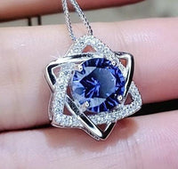 Tanzanite Necklace - Sterling Silver David Star Necklace - December Birthstone - Dainty Tanzanite Pendant #483