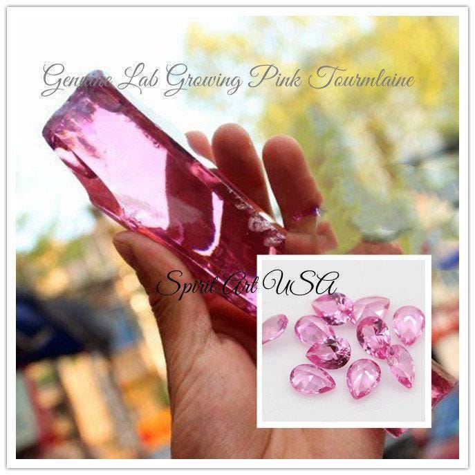 Large Pink Tourmaline Necklace - Gemstone Wave 3 CT Large Pink Tourmaline Pendant - White Gold coated Sterling Silver Jewelry #660