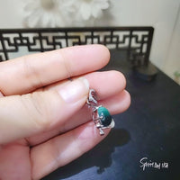 Genuine Malachite Necklace , Sterling Silver Butterfly Pendant, Sim Gemstone White Gold Plated Natural Green Malachite Jewelry #388