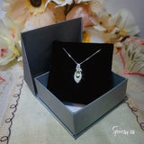 Genuine Green Peridot Necklace - 18KGP @Sterling Silver - Pear Cut Minimalist Peridot Pendant Diamond Butterfly Style August Birthstone #484