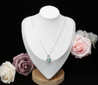 Paraiba Necklace Sterling Silver Swan Penant - White Gold @ Sterling silver Adjustable chain #1010