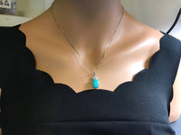 Natural blue amazonite necklace, sterling silver Diamond Crown Pendant 1032