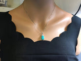 Natural blue amazonite necklace, sterling silver Diamond Crown Pendant 1032