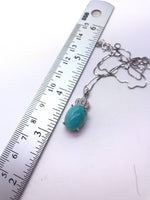 Natural blue amazonite necklace, sterling silver Diamond Crown Pendant 1032