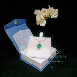 Green Paraiba Tourmaline Necklace Rose Gold coated Sterling Silver Large 4.7 CT Turquoise Green Paraiba Necklace #984