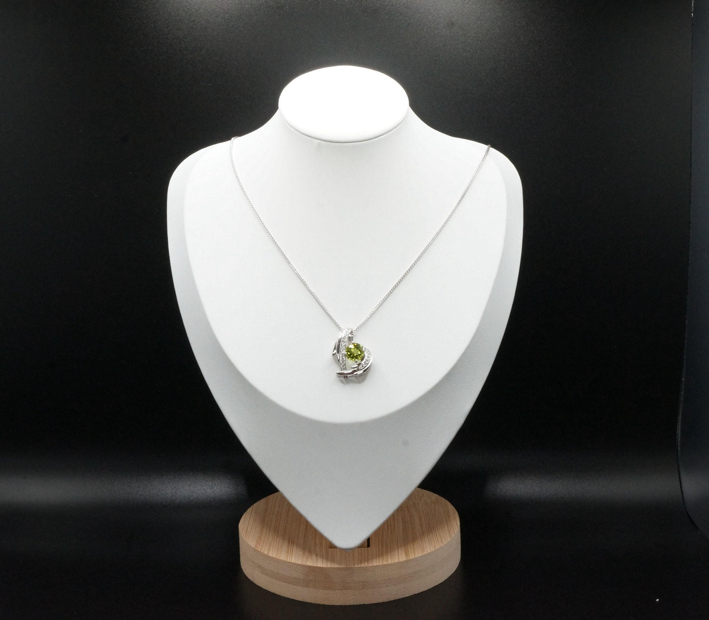 Genuine Peridot Necklace Angel Wing Necklace 18KGP @ Sterling Silver - August Birthstone - Natural Protective Green Gemstone Jewelry #911