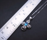Topaz Cross Necklace - 18KGP @ Sterling Silver - Cross Flower - Blue Topaz Necklace - Blue Topaz pendant - Blue Topaz jewelry #239