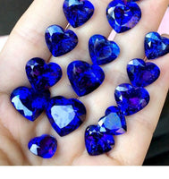 4 CT Tanzanite Heart Necklace - White gold coated Sterling Silver - Deep blue heart Pendant - Lab Created Energic Tanzanite Jewelry #573