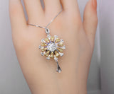 Natural Large White Pearl Necklace, 18KGP @ Sterling Silver - Sunflower Sun Sunshine Style Fresh water Pearl Jewelry #640