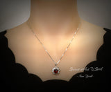 Large Garnet Spiral Necklace Gold coat Sterling Silver Gemstone Milky Way Spiral Galaxy Energy Vortexes Windmill Garnet Pendant 2.8 CT #854