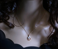 Opal Necklace - 18kGP @ Sterling Silver - Rose Gold - Created White Opal Necklace - Double Oval Opal Leaf Style #127