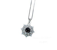 Garnet Necklace - Gemstone Flower Pendant - 18kgp @ Sterling Silver - Red Garnet Jewelry #603