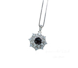 Garnet Necklace - Gemstone Flower Pendant - 18kgp @ Sterling Silver - Red Garnet Jewelry #603