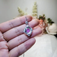 Star Ruby Necklace - Gemstone Royal Flower Ruby Pendant - 18KGP @ Sterling Silver - July Birthstone #749