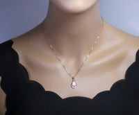 White Flash Opal Necklace - Rose Gold Sterling Silver Teardrop Opal Pendant - High Quality Bridal Wedding Opal Jewelry #243