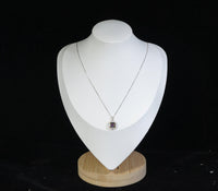 Dainty Cushion Mystic Topaz Necklace - Sterling Silver Gemstone Square Halo Solitaire Royal Rainbow Topaz Jewelry #173