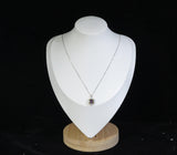 Dainty Cushion Mystic Topaz Necklace - Sterling Silver Gemstone Square Halo Solitaire Royal Rainbow Topaz Jewelry #173