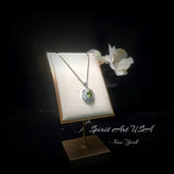 Genuine Peridot Necklace - Natural Green Pendant - 18KGP @ Sterling Silver - August Birthstone - Gemstone Lotus Flower Necklace #591